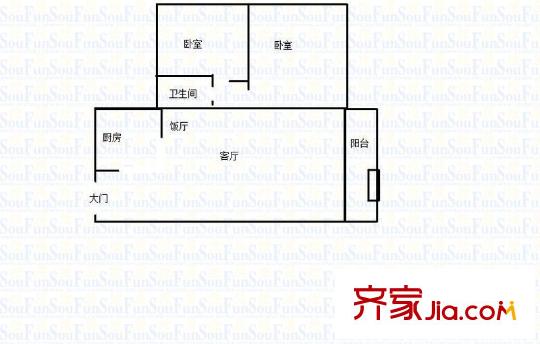 小天鹅花园 2室 户型图