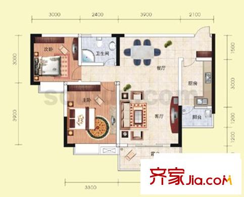 小天鹅花园 2室 户型图