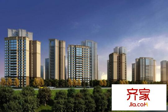 鸥鹏凤凰国际新城外景图一期沿河外立面透视图