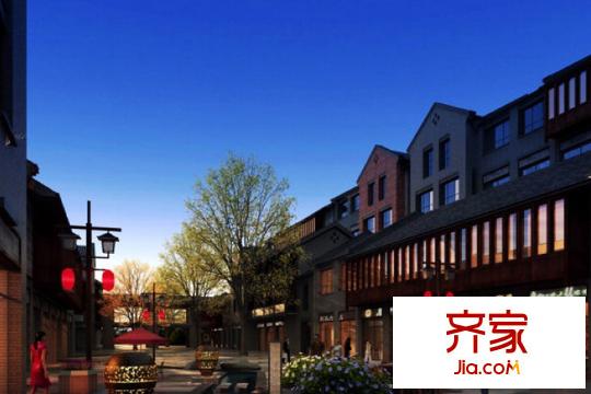 鸥鹏凤凰国际新城外景图一期外立面商业街效果图