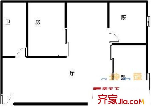 时代天骄 2室 户型图