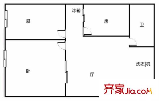 时代天骄 2室 户型图