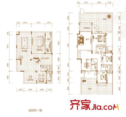 渝高香洲一期2/3/4/5/6/7/8号楼标准层A2户型 3室2厅2卫1厨