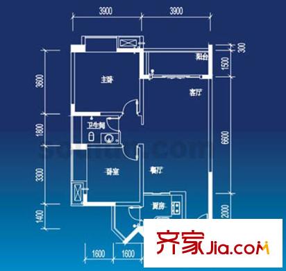 华宇秋水长天户型图8-1 2室2厅1卫1厨