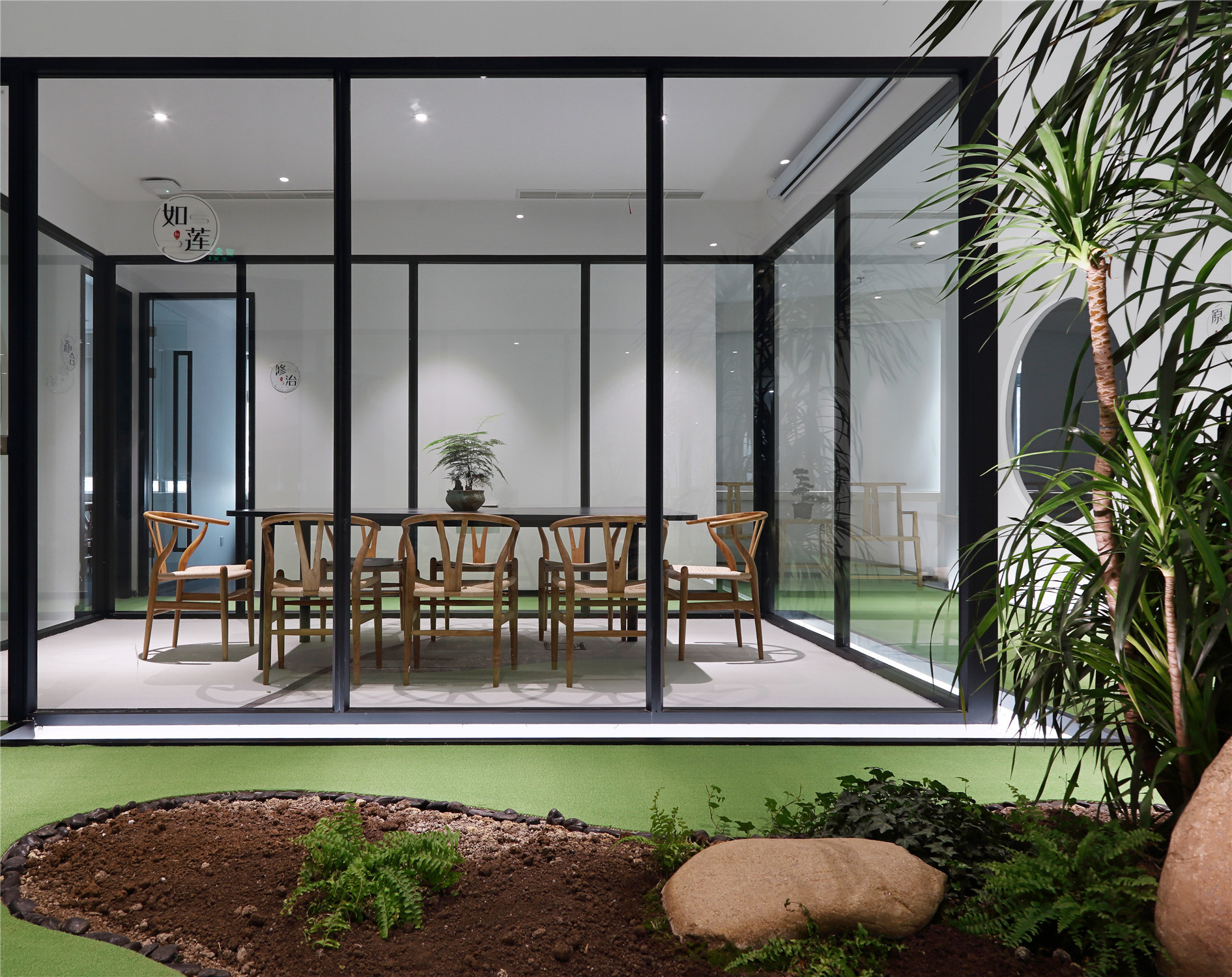 简约风格,办公室,大户型,20万以上装修,140平米以上装修,花园,绿色