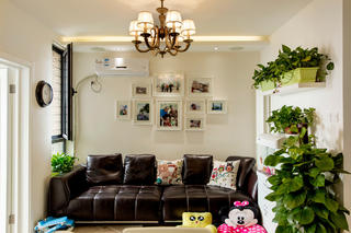 二居室现代美式家沙发背景墙图片