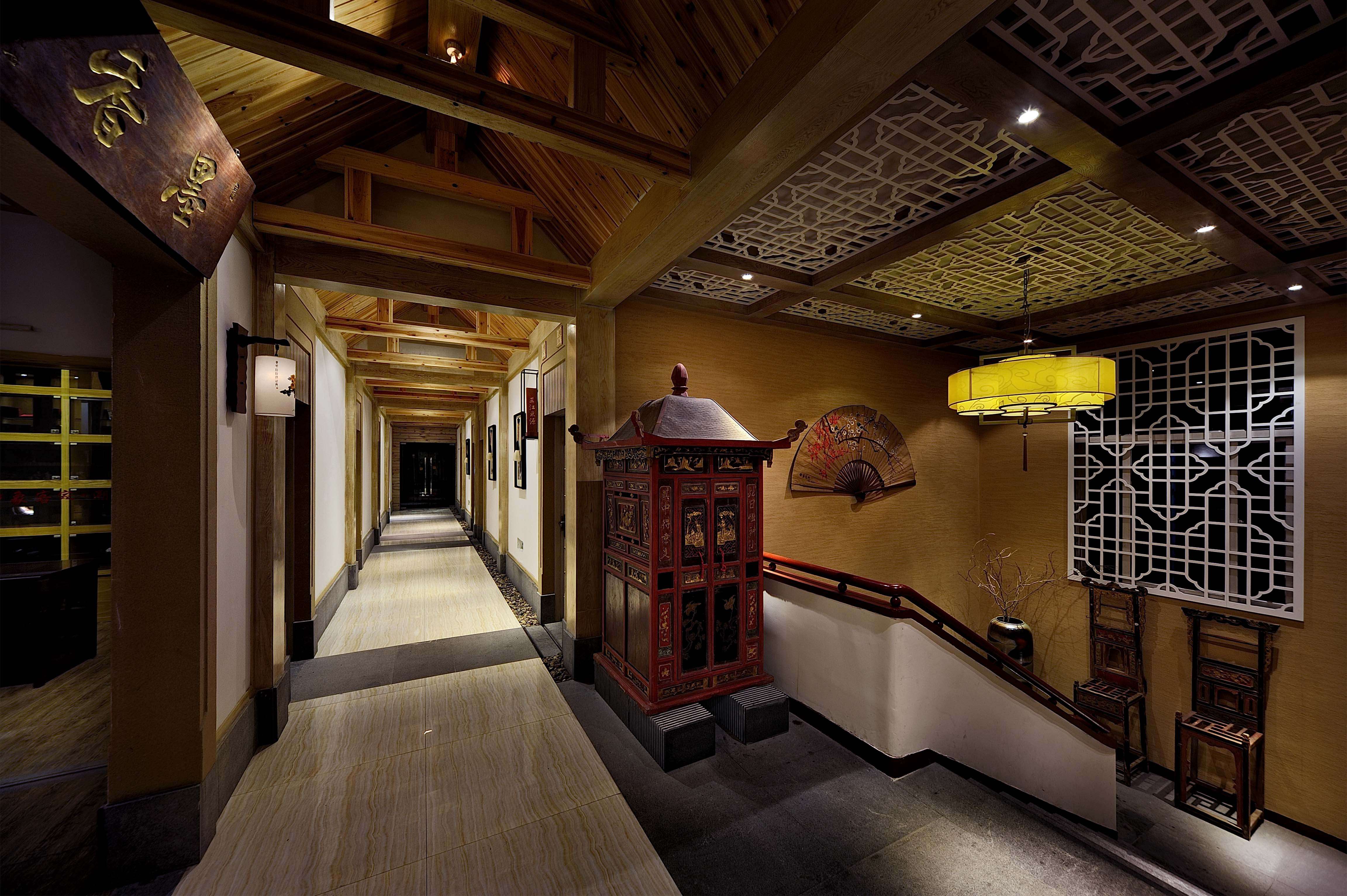 客家风情餐饮文化休闲会所装修天花设计