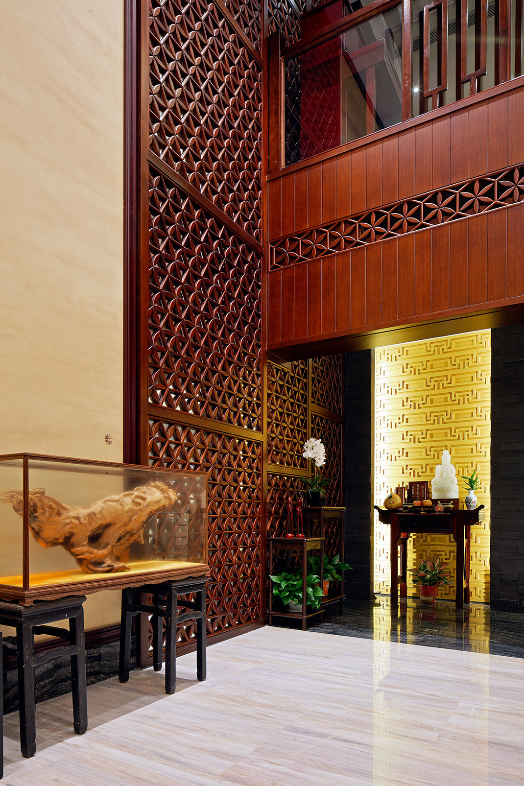 中式风格,别墅装修,20万以上装修,140平米以上装修,玄关,玄关柜,背景墙