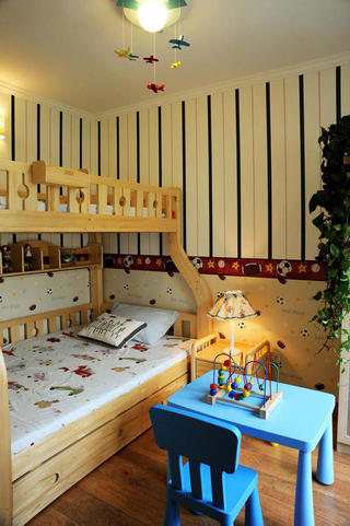 美式乡村三居室装修儿童房设计图