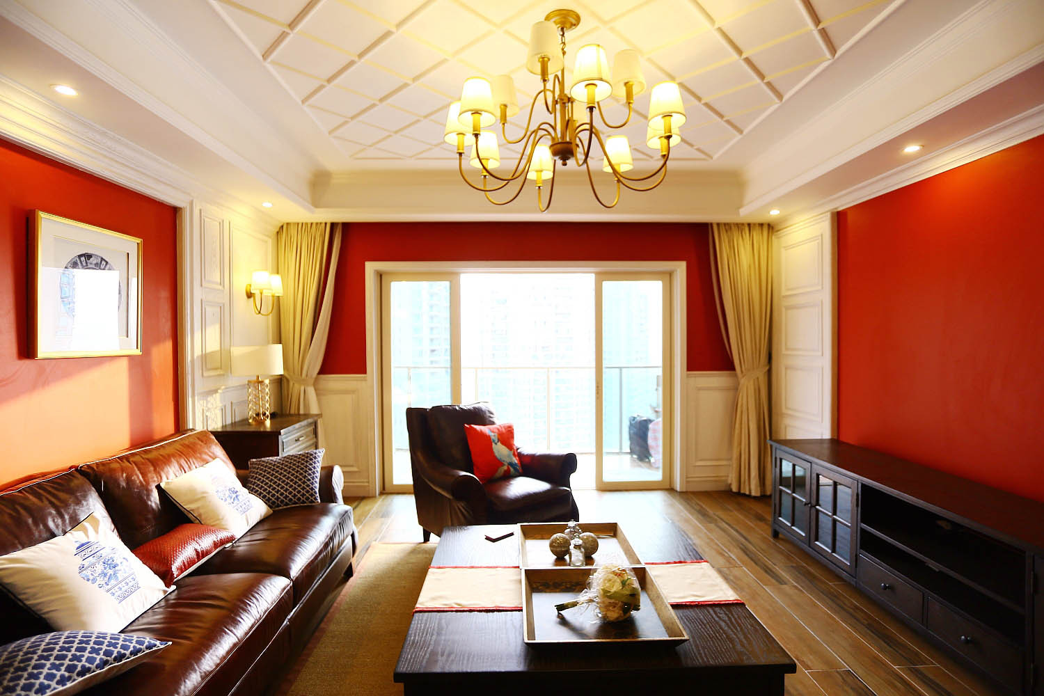 168平现代美式家客厅设计图