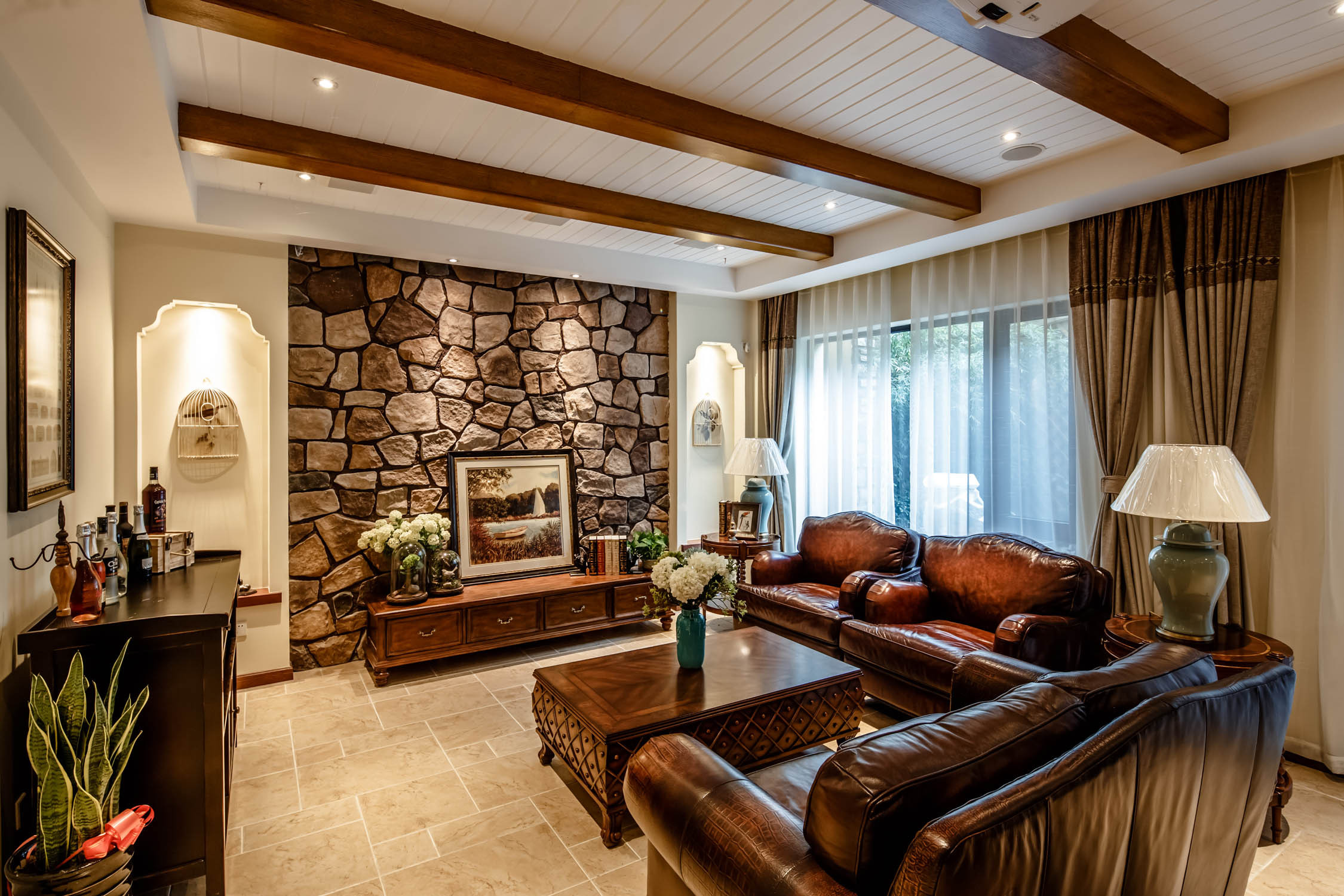 地中海风格,140平米以上装修,别墅装修,20万以上装修,客厅,沙发,背景墙,暖色调