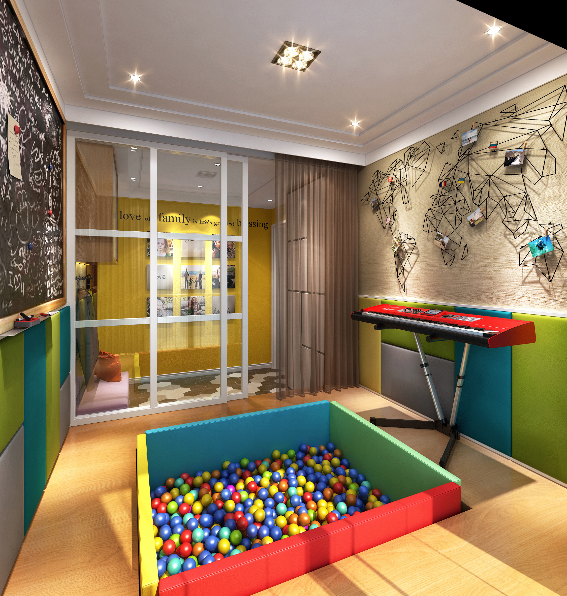 简约三居装修儿童游戏区 现代简约装修休闲区设计图