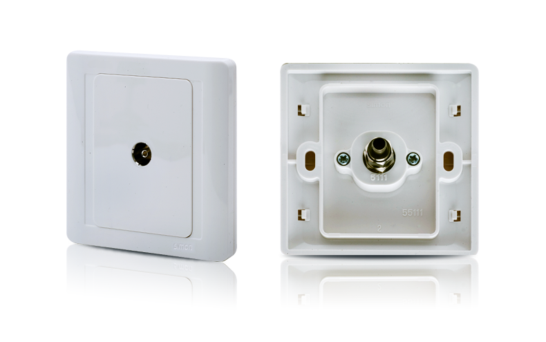 simon西蒙电气开关插座面板55系列普通电视插座暗装电视n55111