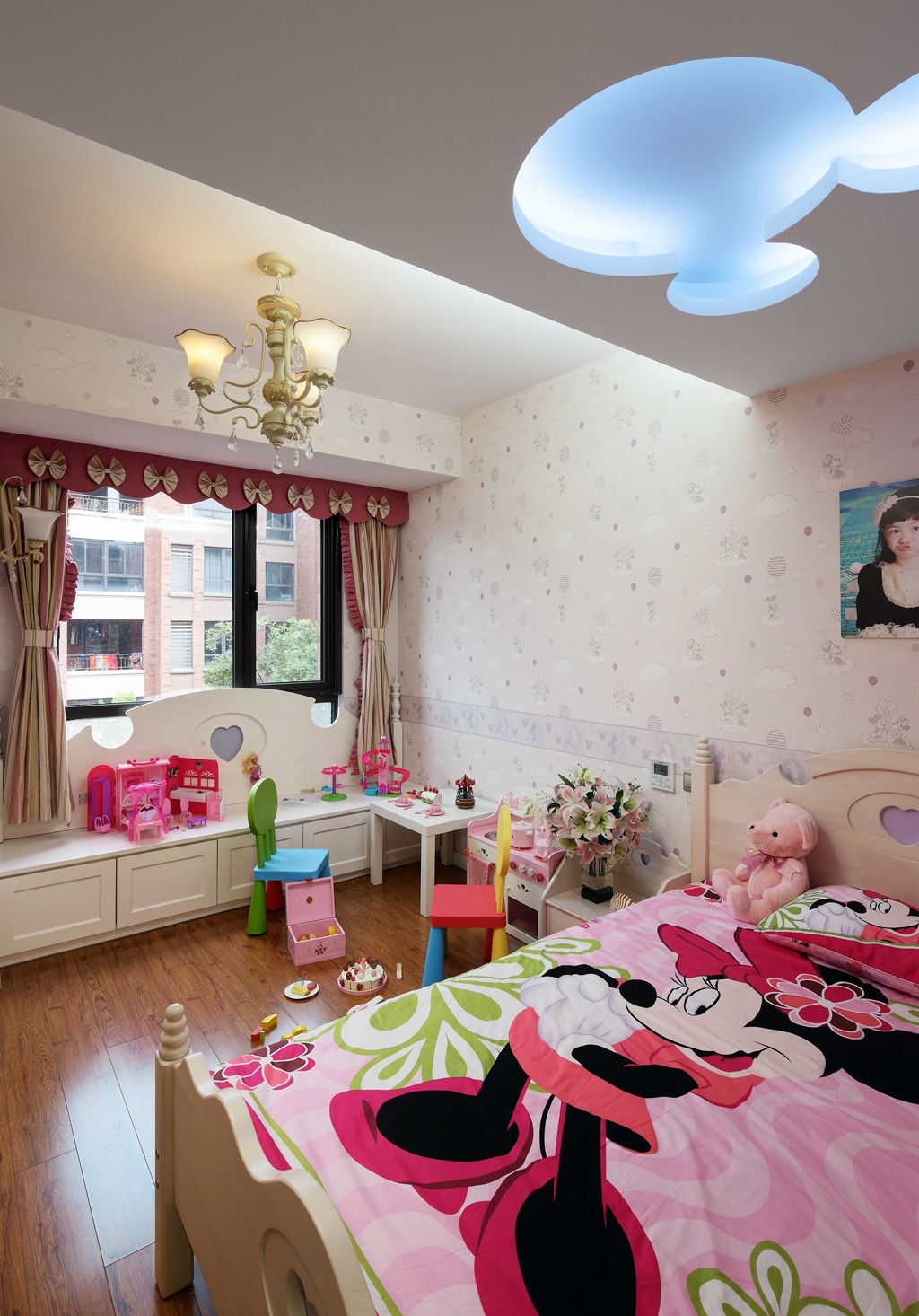 四房装修,140平米以上装修,豪华型装修,欧式风格,床上用品,儿童房,粉色