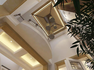 新古典欧式风情别墅装修茶室顶面造型设计