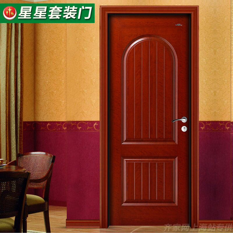 圆弧二框欧式五线 星星木门 烤漆门