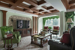 大户型经典美式家客厅设计图
