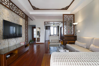 130平中式风格家客厅设计图