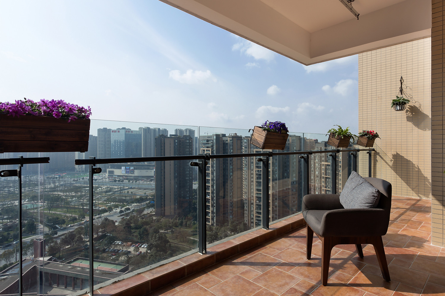 160平现代中式设计阳台欣赏图