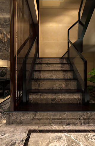 中式别墅装修楼梯图片