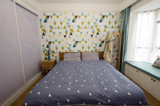 107㎡北欧风格家床头背景墙图片