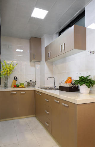 90平现代简约二居装修厨房效果图