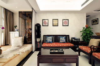 中式风格三居装修客厅搭配图