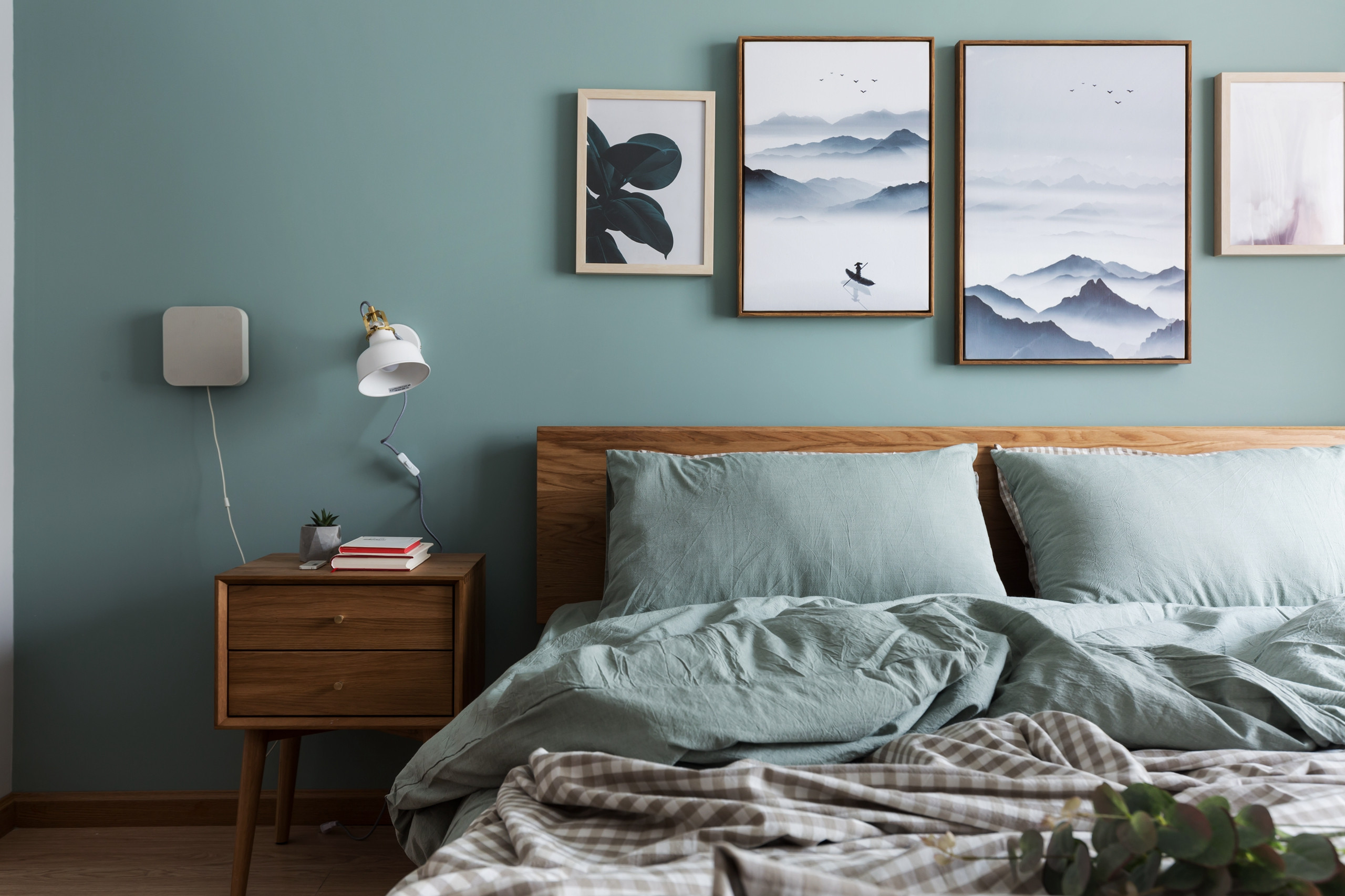 小户型北欧风格家床头背景墙图片
