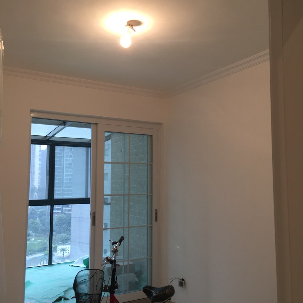 阳台昨天乳胶漆底漆涂刷完毕了等过两天就可以上面漆了磨人