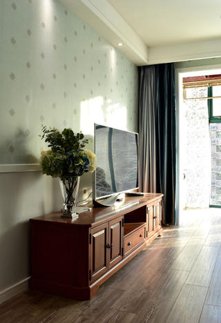 美式风格二居装修电视背景墙图片