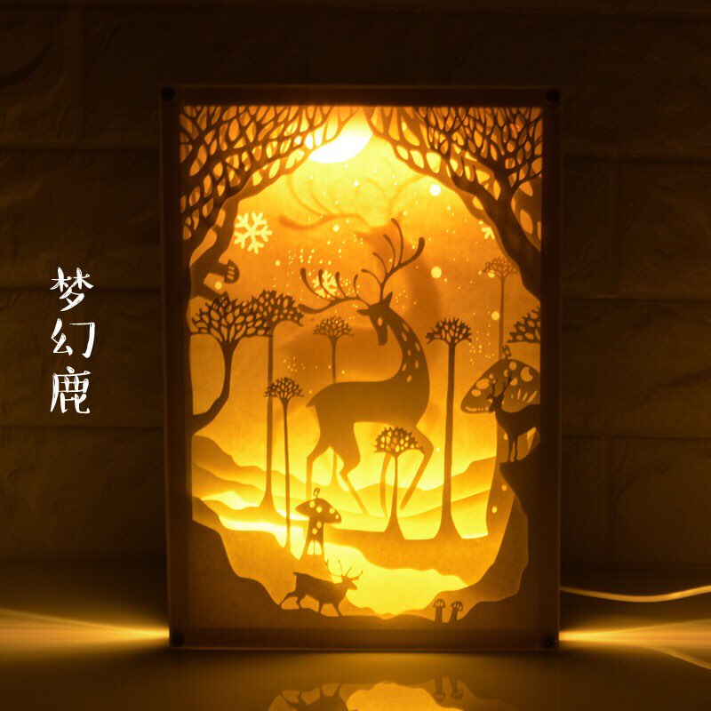 纸雕灯通往童话王国的光与影