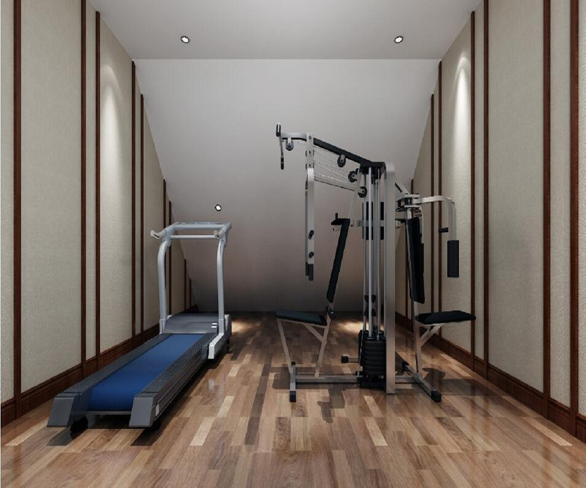 新中式四居装修健身房图片