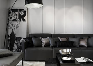 黑白灰三居设计沙发图片