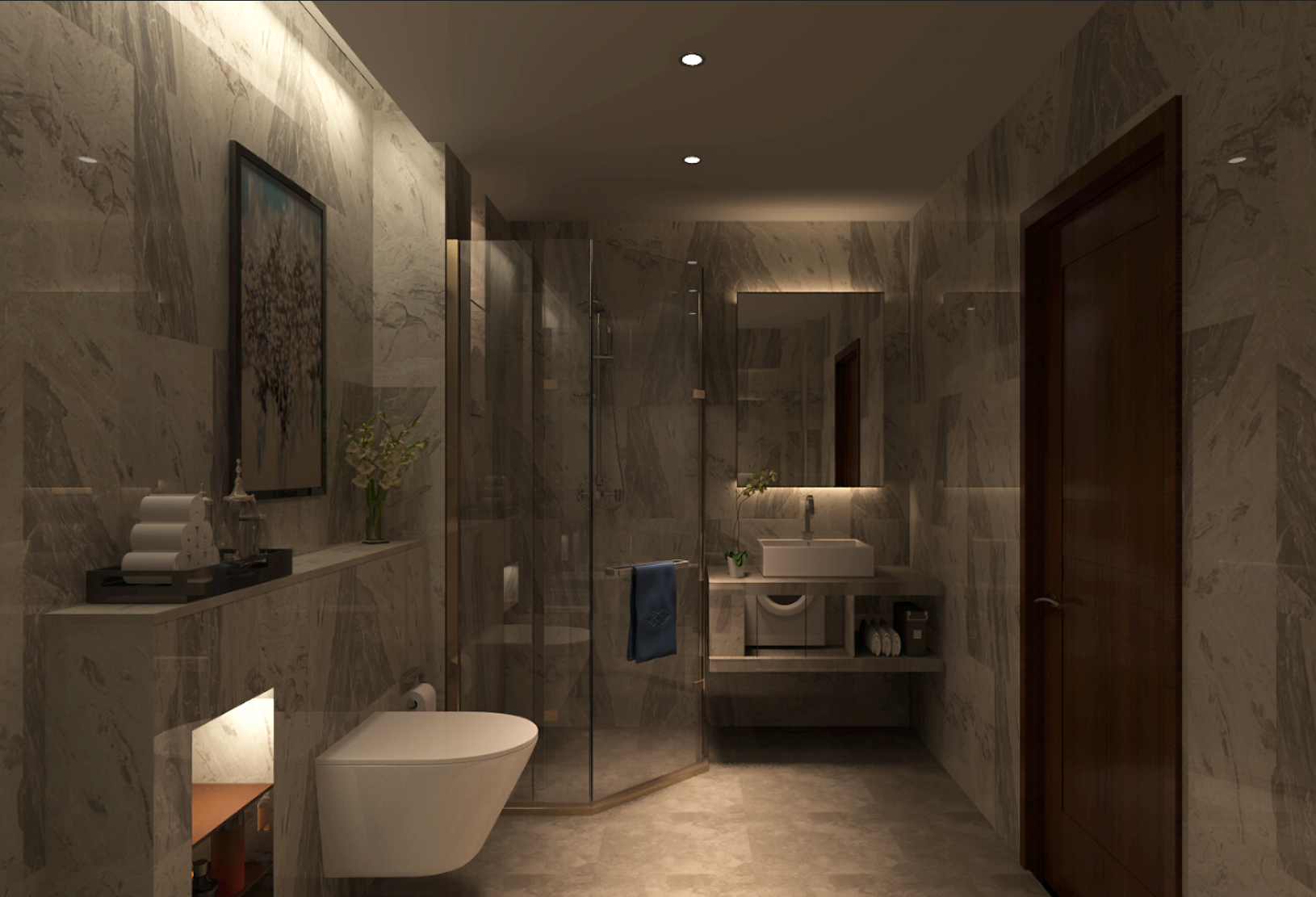 160㎡中式风格家里淋浴房图片