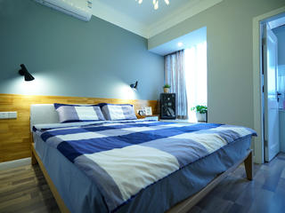 二居室北欧风格家床头背景墙图片