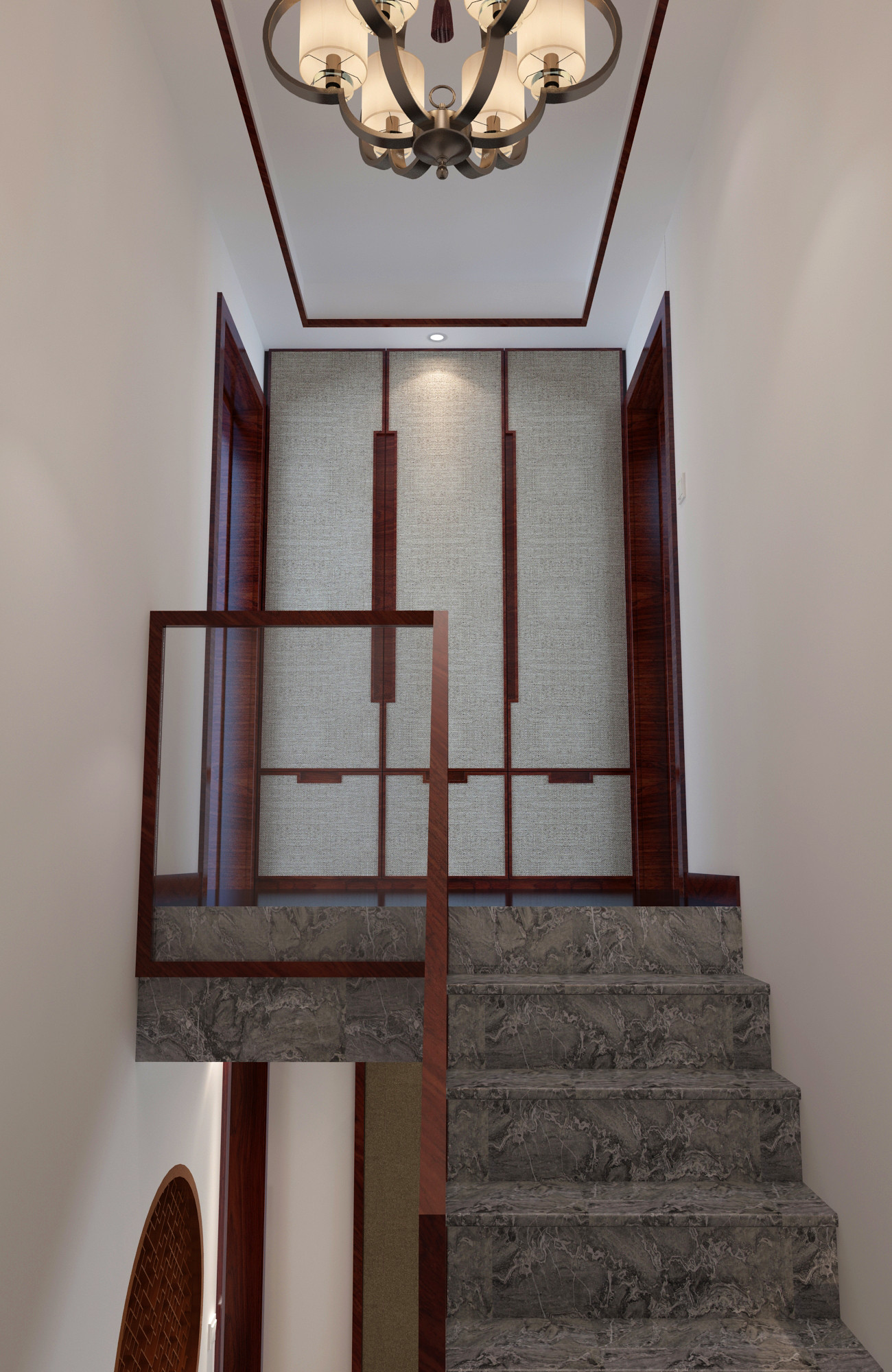 中式复式装修楼梯图片