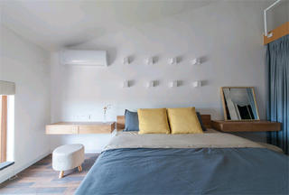 现代简约复式装修床头背景墙图片