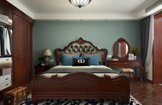 一居室美式之家床头软包图片