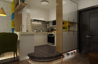 北欧二居室装修厨房设计图