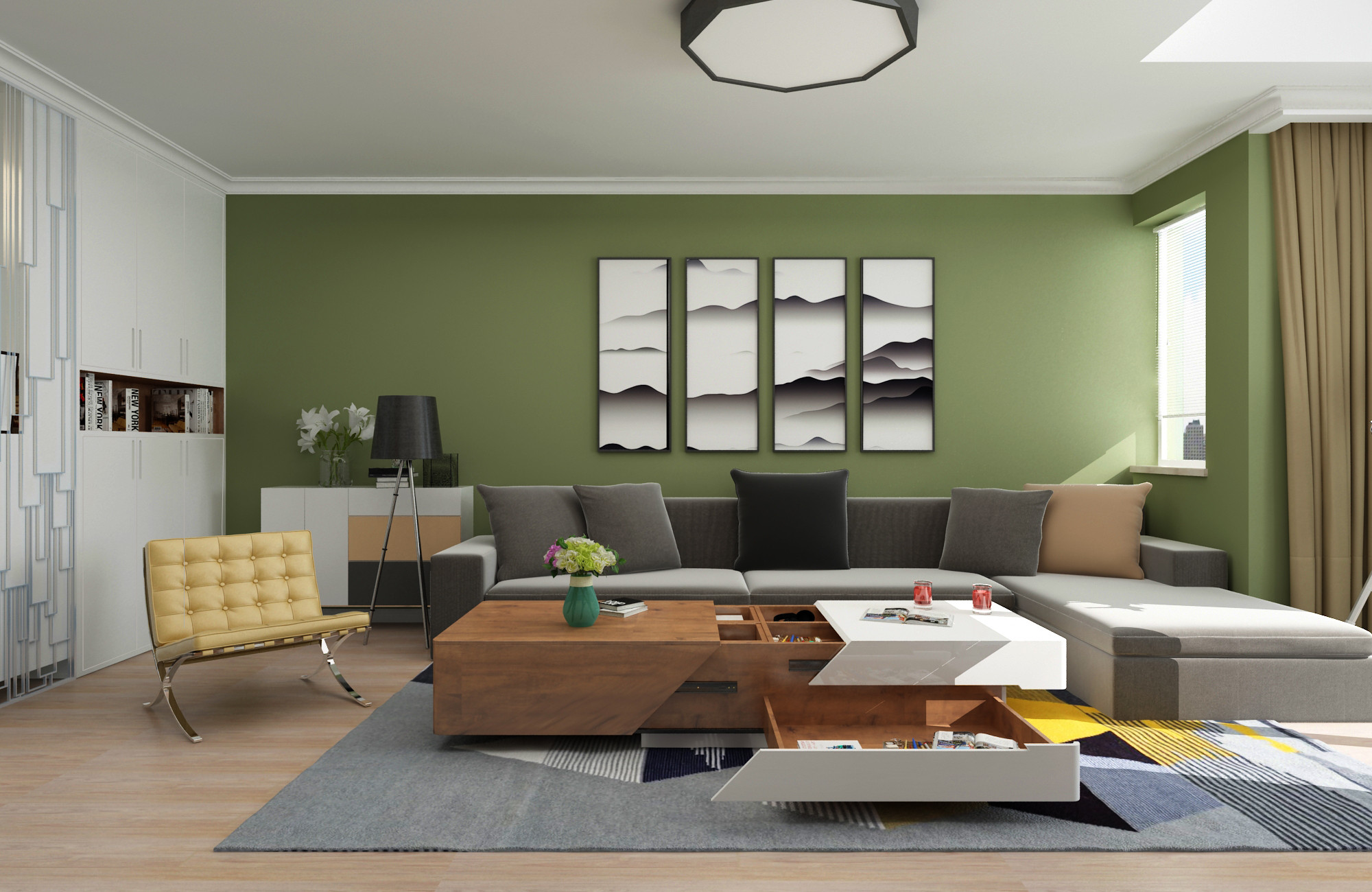 三居室现代简约之家沙发图片
