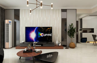 三居室现代简约设计电视背景墙图片