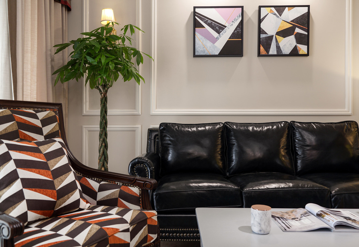 140平美式风格家沙发图片