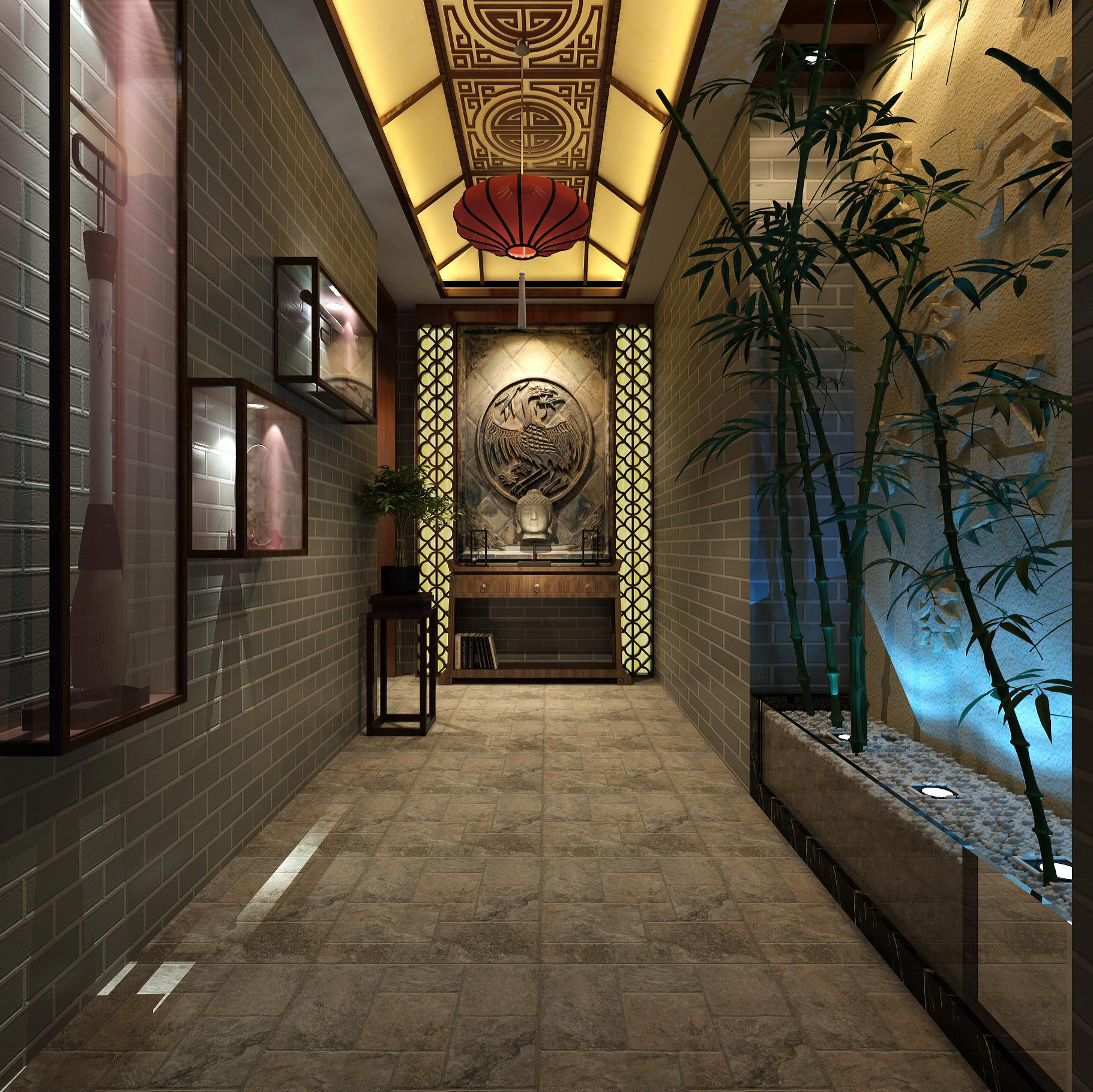 中式优雅休闲茶室装修效果图