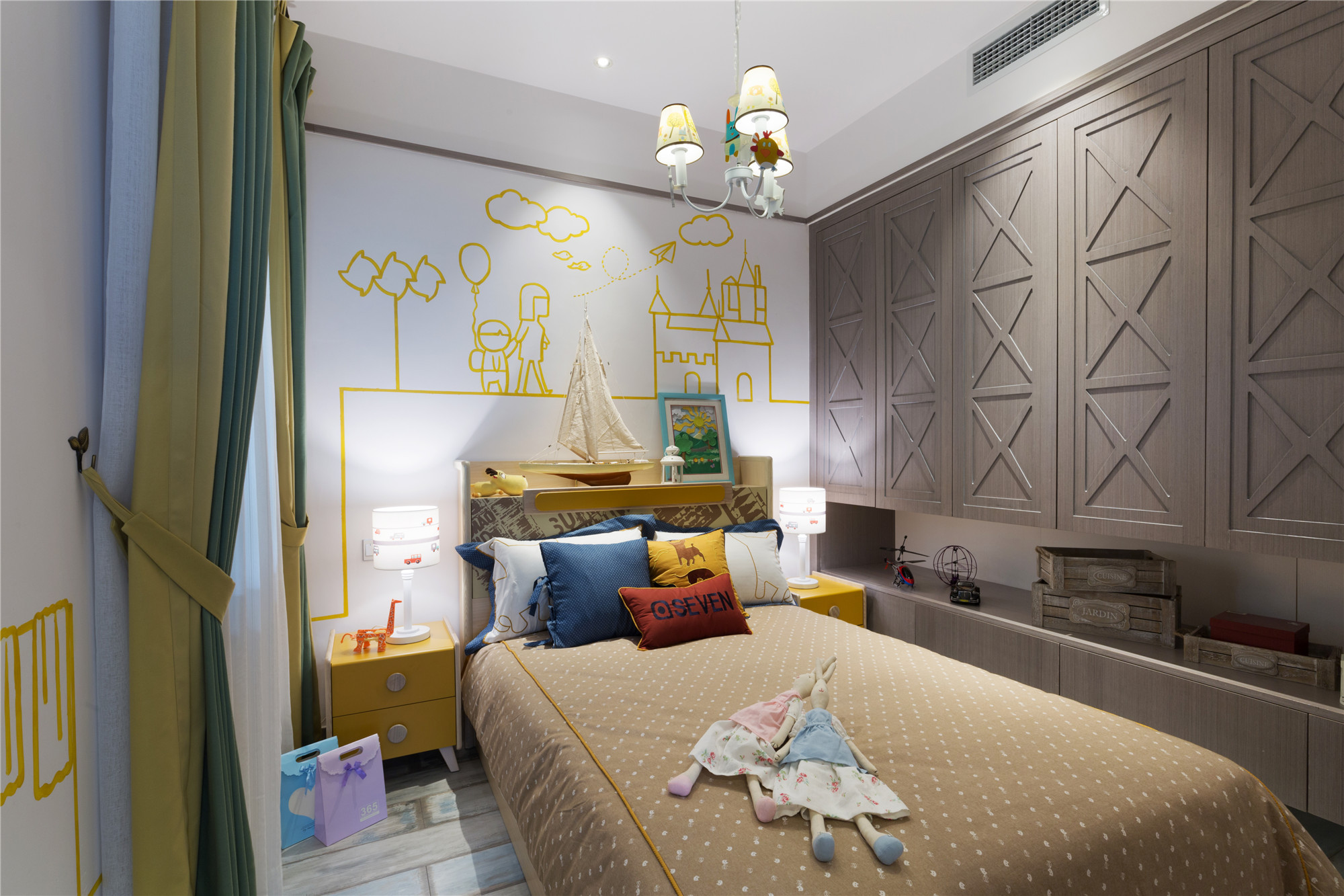 二居室现代简约空间儿童房设计图