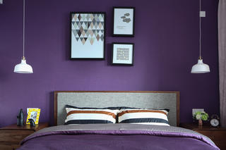 三居室北欧风格家床头背景墙图片