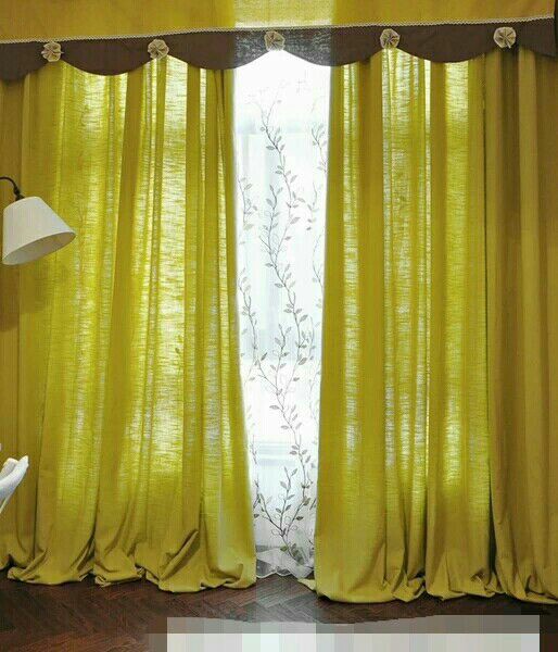 纯黄色的窗帘!