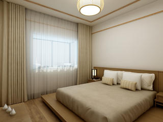 82平现代中式空间卧室设计图