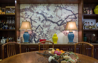 245㎡中式装修餐厅背景墙图片
