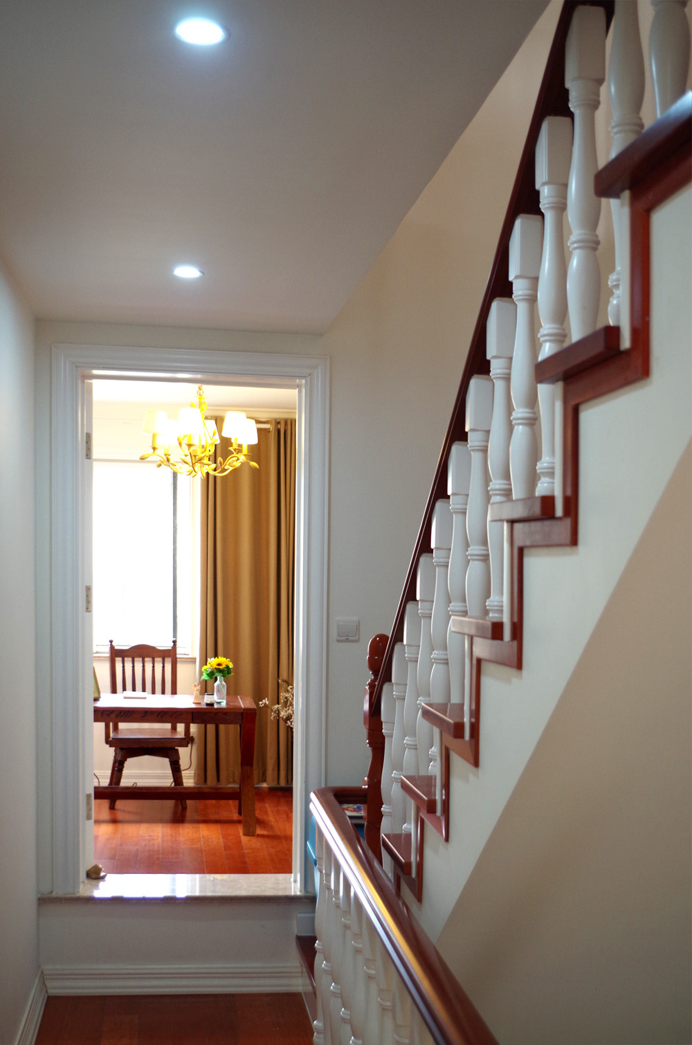 美式风格80平米三室一厅豪华房子经济型室内装修楼梯效果图