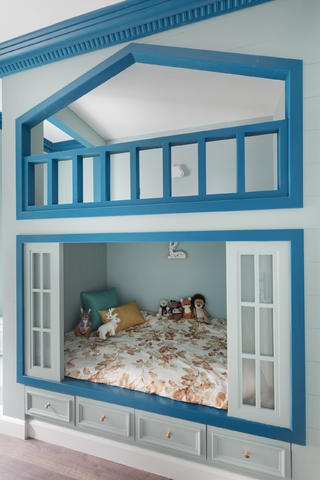 美式三居装修儿童床图片